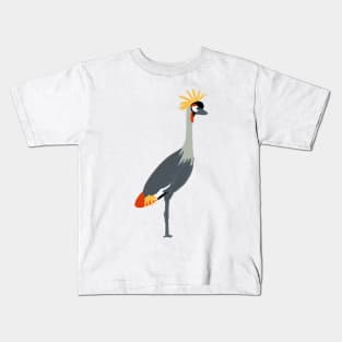 Grey Crowned Crane Kids T-Shirt